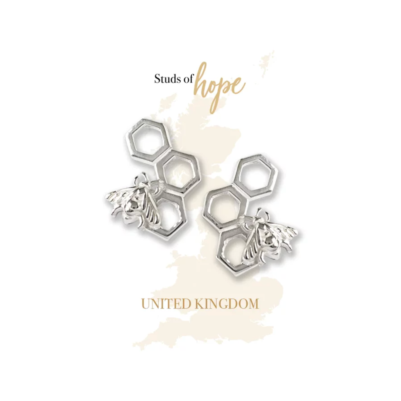 Vurchoo Silver Bumblebee Stud Earrings - Life Before Plastic